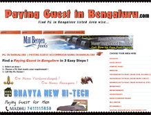 Tablet Screenshot of payingguestinbengaluru.com